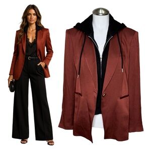 $595 VERONICA BEARD “Kollia” Dickey Blazer Jacket Sz 12 Color Clay